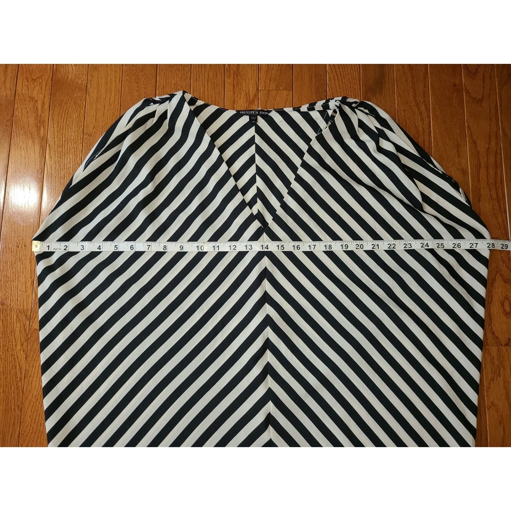 Felicity & Coco Women's Mini Shift Oversized V-Neck Striped Dress New Sz XL - Picture 5 of 7